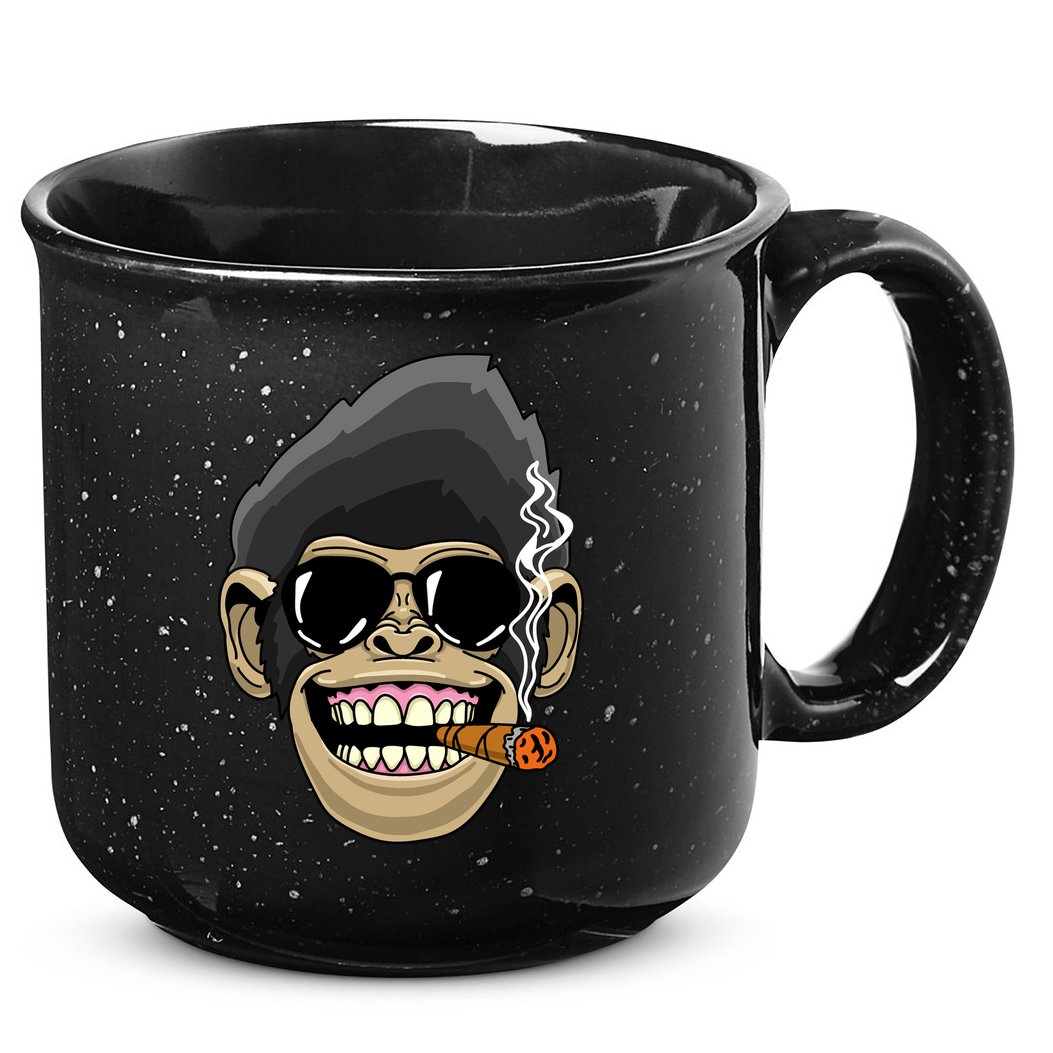 Monkey Smoking Cigar 15oz Campfire Ceramic Mug