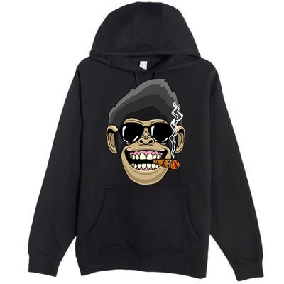 Monkey Smoking Cigar Premium Pullover Hoodie