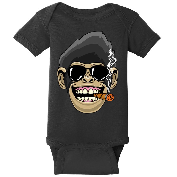 Monkey Smoking Cigar Baby Bodysuit
