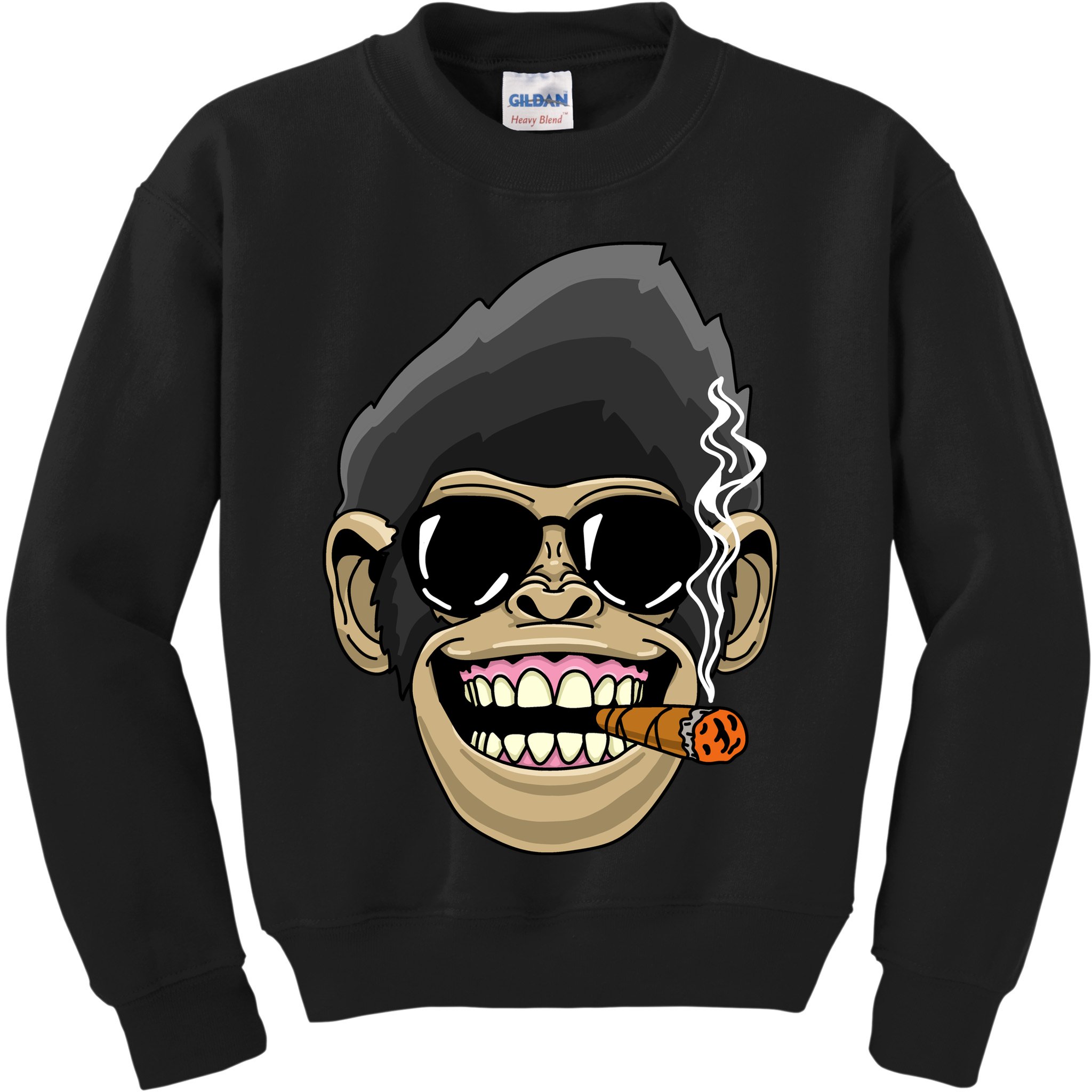 Monkey Smoking Cigar Kids Sweatshirt