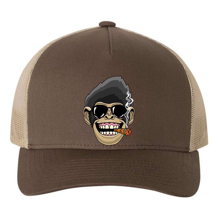 Monkey Smoking Cigar Yupoong Adult 5-Panel Trucker Hat