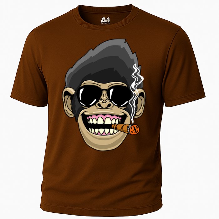 Monkey Smoking Cigar Cooling Performance Crew T-Shirt