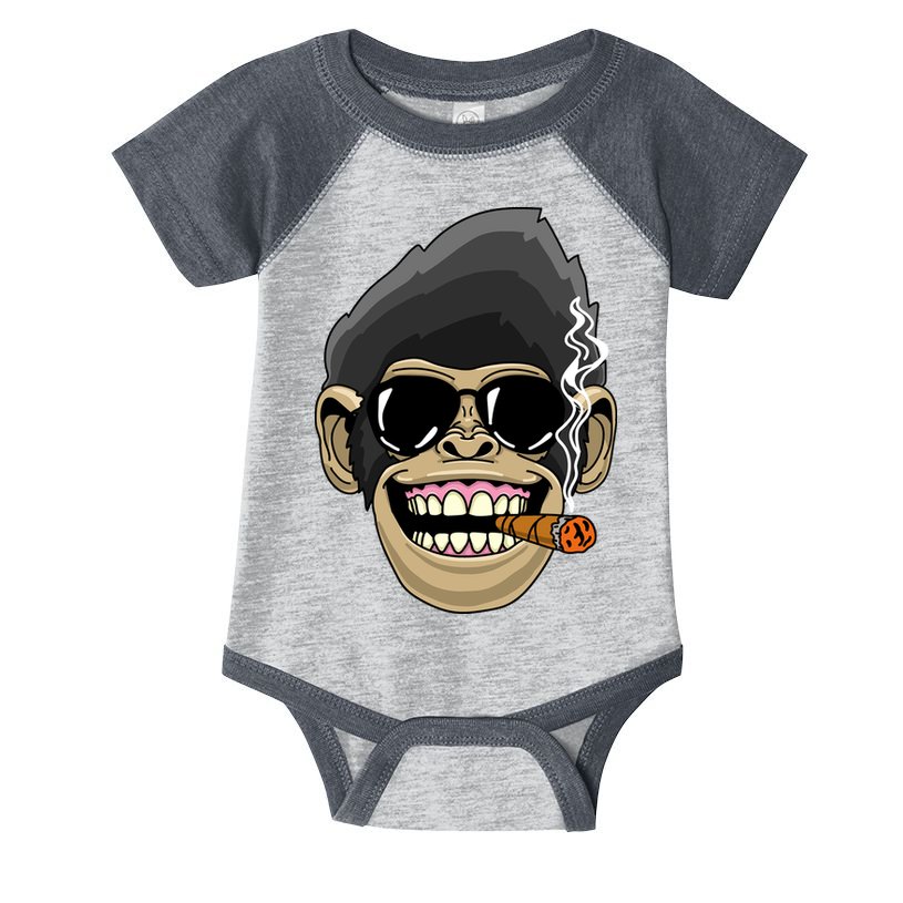 Monkey Smoking Cigar Infant Baby Jersey Bodysuit