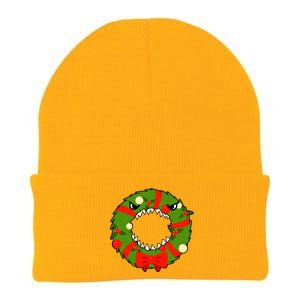 Monster Killer Christmas Wreath Knit Cap Winter Beanie