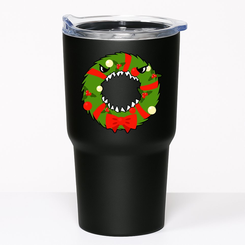 Monster Killer Christmas Wreath Tumbler