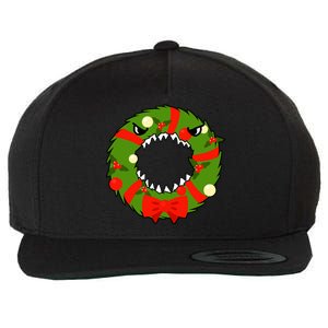 Monster Killer Christmas Wreath Wool Snapback Cap