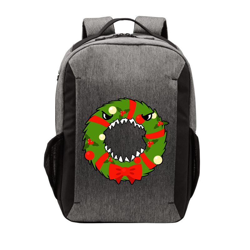Monster Killer Christmas Wreath Vector Backpack