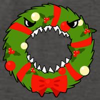 Monster Killer Christmas Wreath Vector Backpack