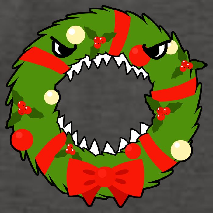 Monster Killer Christmas Wreath Vector Backpack
