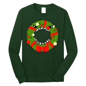 Monster Killer Christmas Wreath Long Sleeve Shirt