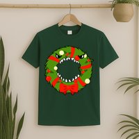Monster Killer Christmas Wreath T-Shirt