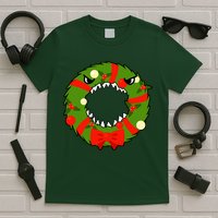 Monster Killer Christmas Wreath T-Shirt