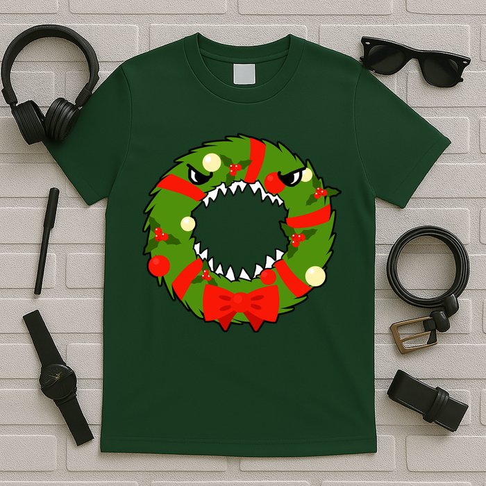 Monster Killer Christmas Wreath T-Shirt