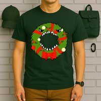 Monster Killer Christmas Wreath T-Shirt
