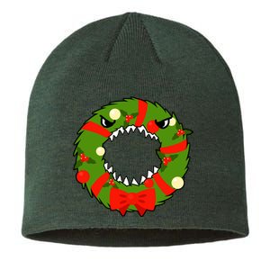 Monster Killer Christmas Wreath Sustainable Beanie