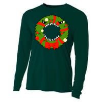 Monster Killer Christmas Wreath Cooling Performance Long Sleeve Crew