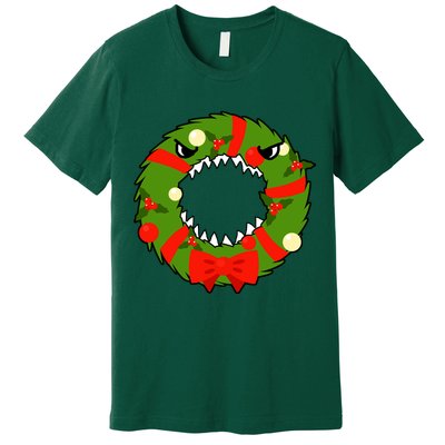 Monster Killer Christmas Wreath Premium T-Shirt