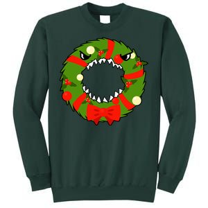 Monster Killer Christmas Wreath Tall Sweatshirt