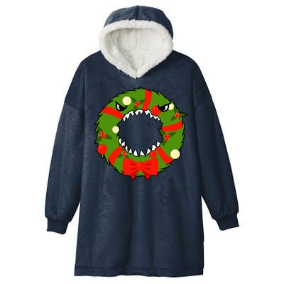 Monster Killer Christmas Wreath Hooded Wearable Blanket