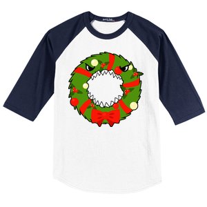 Monster Killer Christmas Wreath Baseball Sleeve Shirt