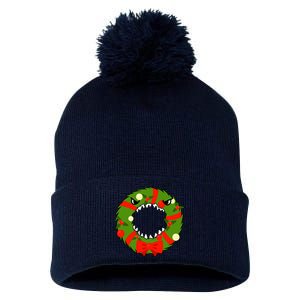 Monster Killer Christmas Wreath Pom Pom 12in Knit Beanie