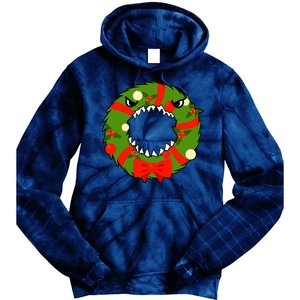 Monster Killer Christmas Wreath Tie Dye Hoodie