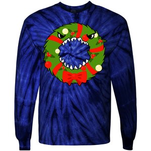 Monster Killer Christmas Wreath Tie-Dye Long Sleeve Shirt