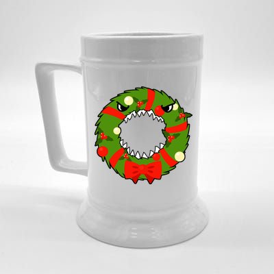 Monster Killer Christmas Wreath Beer Stein