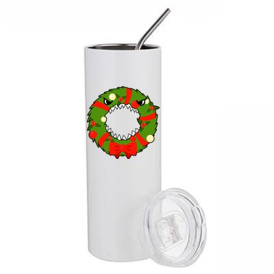 Monster Killer Christmas Wreath Stainless Steel Tumbler