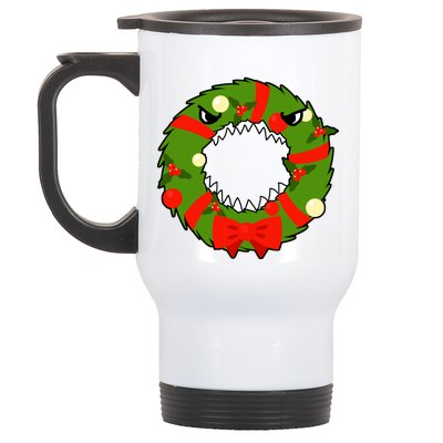 Monster Killer Christmas Wreath Stainless Steel Travel Mug