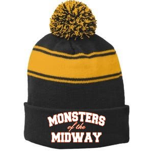 Monster Of The Midway Stripe Pom Pom Beanie