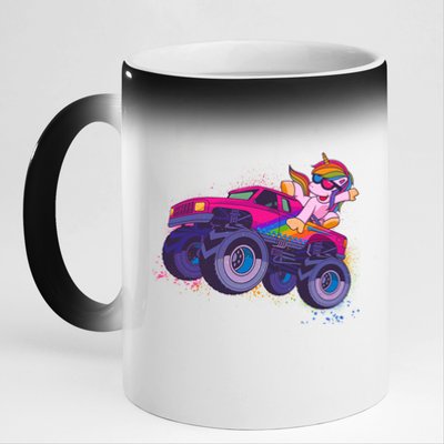 Monster Truck Unicorn 11oz Black Color Changing Mug