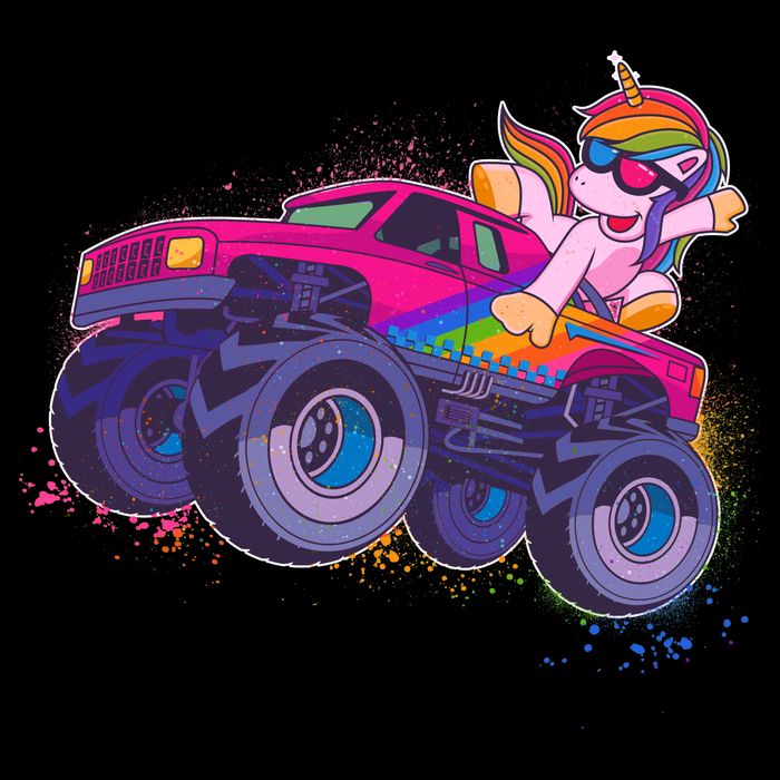 Monster Truck Unicorn Doggie Tank