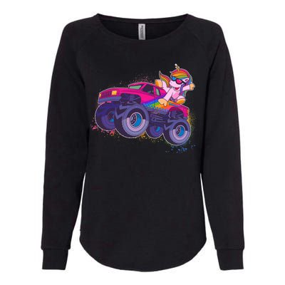 Monster Truck Unicorn Womens California Wash Sweatshirt