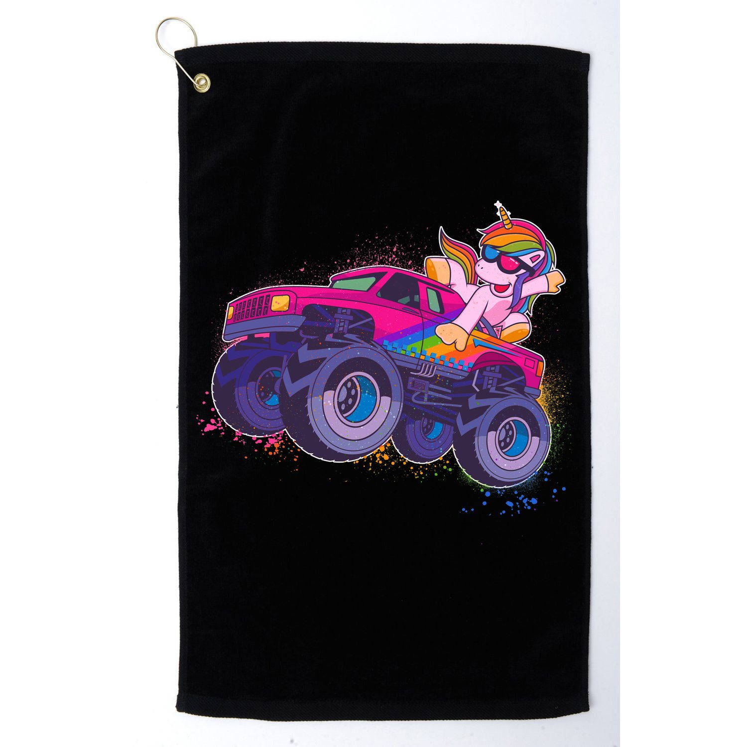 Monster Truck Unicorn Golf Towel