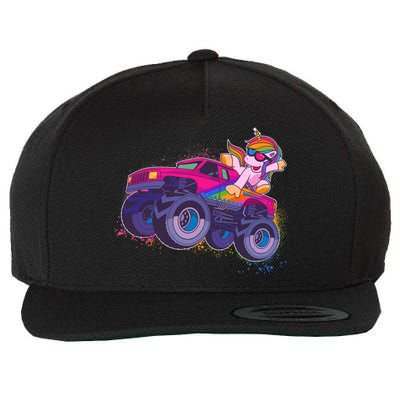 Monster Truck Unicorn Wool Snapback Cap