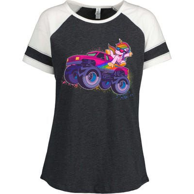 Monster Truck Unicorn Enza Ladies Jersey Colorblock Tee