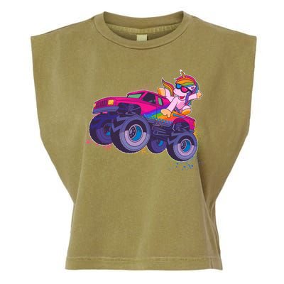 Monster Truck Unicorn Garment-Dyed Women's Muscle Tee