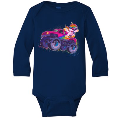 Monster Truck Unicorn Baby Long Sleeve Bodysuit