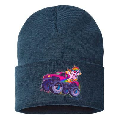 Monster Truck Unicorn Sustainable Knit Beanie