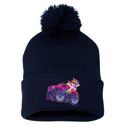 Monster Truck Unicorn Pom Pom 12in Knit Beanie