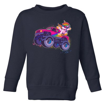 Monster Truck Unicorn Toddler Sweatshirt