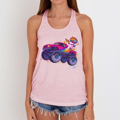 Monster Truck Unicorn Women's Knotted Racerback Tank