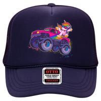 Monster Truck Unicorn High Crown Mesh Back Trucker Hat