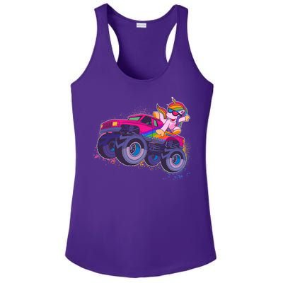 Monster Truck Unicorn Ladies PosiCharge Competitor Racerback Tank