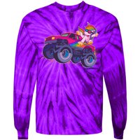 Monster Truck Unicorn Tie-Dye Long Sleeve Shirt