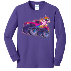 Monster Truck Unicorn Kids Long Sleeve Shirt