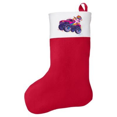 Monster Truck Unicorn Felt Holiday Christmas Stocking