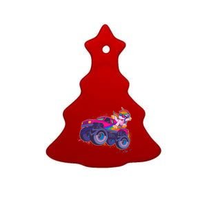 Monster Truck Unicorn Ceramic Tree Ornament