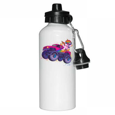 Monster Truck Unicorn Aluminum Water Bottle